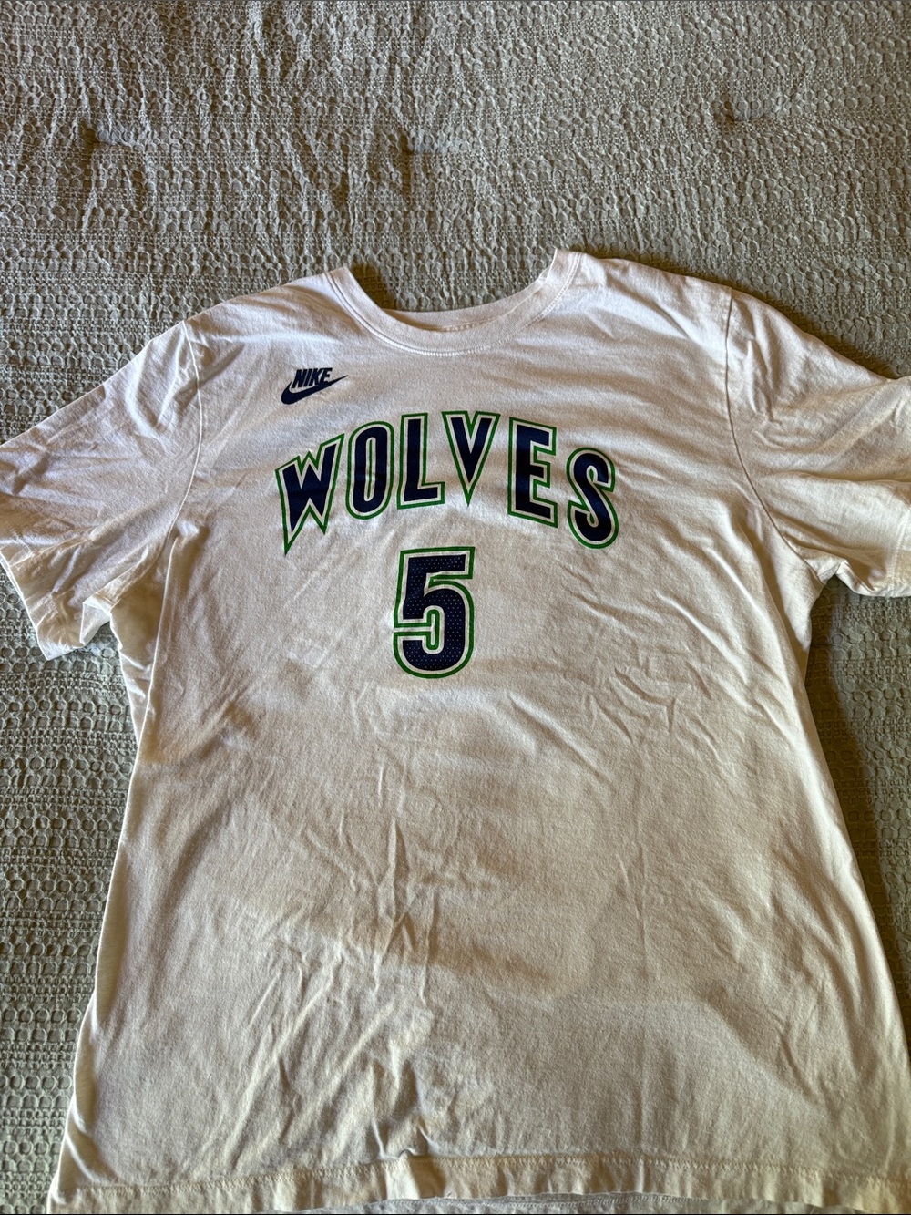 Nike White Anthony Edwards Timberwolves jersey t-shirt XL